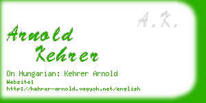 arnold kehrer business card